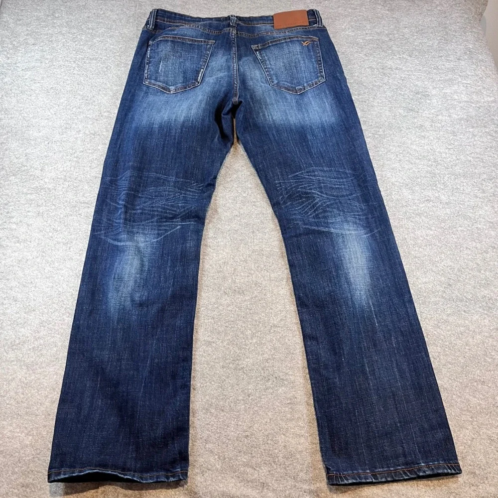 William Rast Mens Legacy Relax Straight Blue Denim Jeans 34x32 Casual Rugged